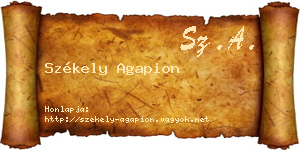 Székely Agapion névjegykártya